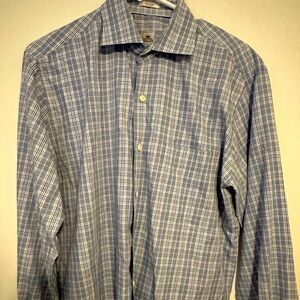 Men's Blue Plaid Shirt